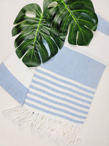 Beach/Bath Turkish Towel Easy carry Quick Dry - Blue