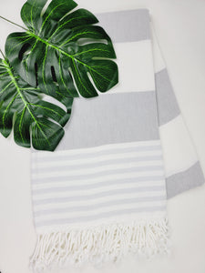 Beach/Bath Turkish Towel Easy carry Quick Dry - Gray