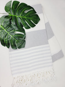 Beach/Bath Turkish Towel Easy carry Quick Dry - Gray