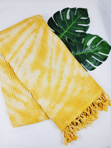 Bath Towel, Waffle Towel, Turkish Beach Towel, Handmade Tie dye