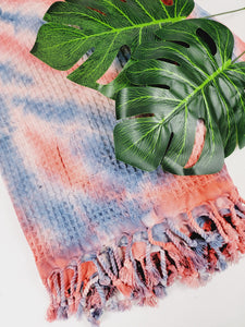 Bath Towel, Waffle Towel, Turkish Beach Towel, Handmade Tie dye