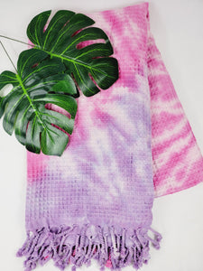 Bath Towel, Waffle Towel, Turkish Beach Towel, Handmade Tie dye