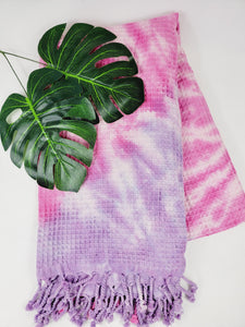 Bath Towel, Waffle Towel, Turkish Beach Towel, Handmade Tie dye