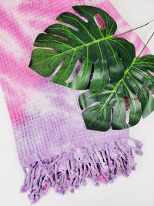 Bath Towel, Waffle Towel, Turkish Beach Towel, Handmade Tie dye