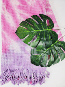 Bath Towel, Waffle Towel, Turkish Beach Towel, Handmade Tie dye