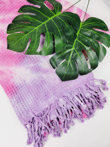Bath Towel, Waffle Towel, Turkish Beach Towel, Handmade Tie dye