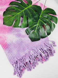 Bath Towel, Waffle Towel, Turkish Beach Towel, Handmade Tie dye