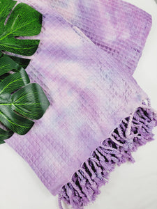 Bath Towel, Waffle Towel, Turkish Beach Towel, Handmade Tie dye