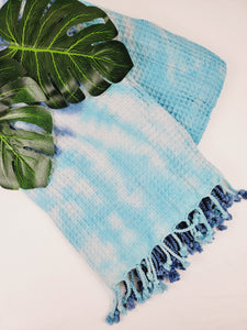 Bath Towel, Waffle Towel, Turkish Beach Towel, Handmade Tie dye