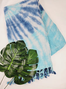 Bath Towel, Waffle Towel, Turkish Beach Towel, Handmade Tie dye