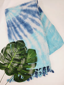 Bath Towel, Waffle Towel, Turkish Beach Towel, Handmade Tie dye