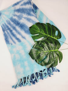 Bath Towel, Waffle Towel, Turkish Beach Towel, Handmade Tie dye