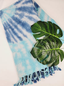 Bath Towel, Waffle Towel, Turkish Beach Towel, Handmade Tie dye
