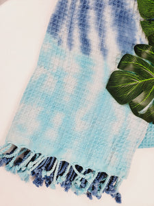 Bath Towel, Waffle Towel, Turkish Beach Towel, Handmade Tie dye