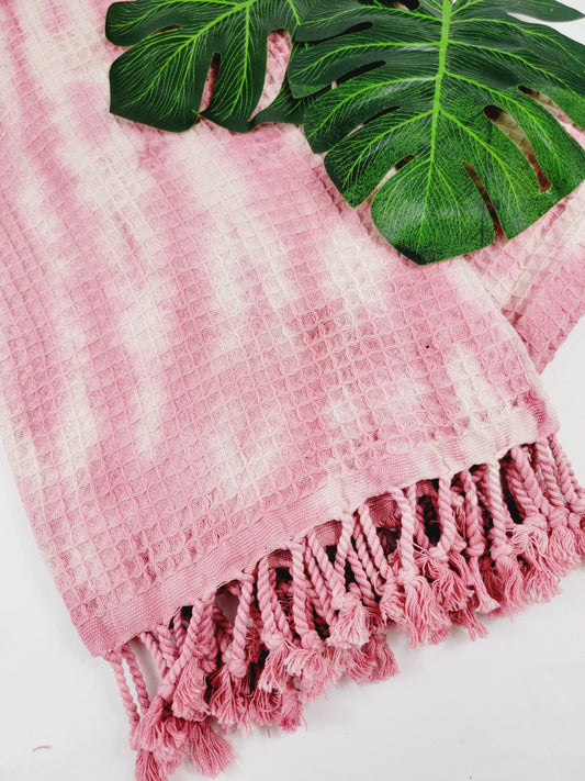 Bath Towel, Waffle Towel, Turkish Beach Towel, Handmade Tie dye