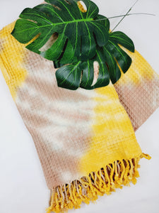 Bath Towel, Waffle Towel, Turkish Beach Towel, Handmade Tie dye