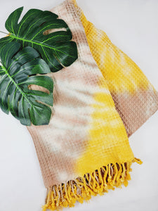 Bath Towel, Waffle Towel, Turkish Beach Towel, Handmade Tie dye