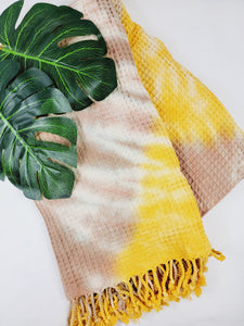 Bath Towel, Waffle Towel, Turkish Beach Towel, Handmade Tie dye