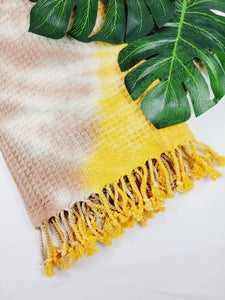 Bath Towel, Waffle Towel, Turkish Beach Towel, Handmade Tie dye