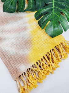 Bath Towel, Waffle Towel, Turkish Beach Towel, Handmade Tie dye