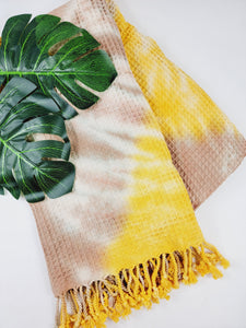Bath Towel, Waffle Towel, Turkish Beach Towel, Handmade Tie dye