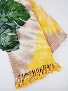 Bath Towel, Waffle Towel, Turkish Beach Towel, Handmade Tie dye