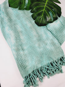 Bath Towel, Waffle Towel, Turkish Beach Towel, Handmade Tie dye