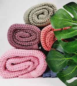 Waffle Towel, Throw Lightweight Quick Dry - Olive