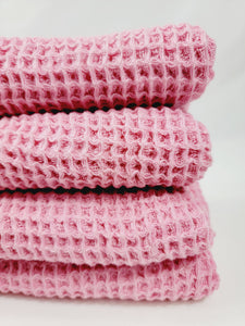 Waffle Towel,Throw Lightweight Quick Dry - Pink