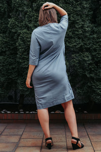 LAYERED KIMONO DRESS WITH TIE - EEBRU