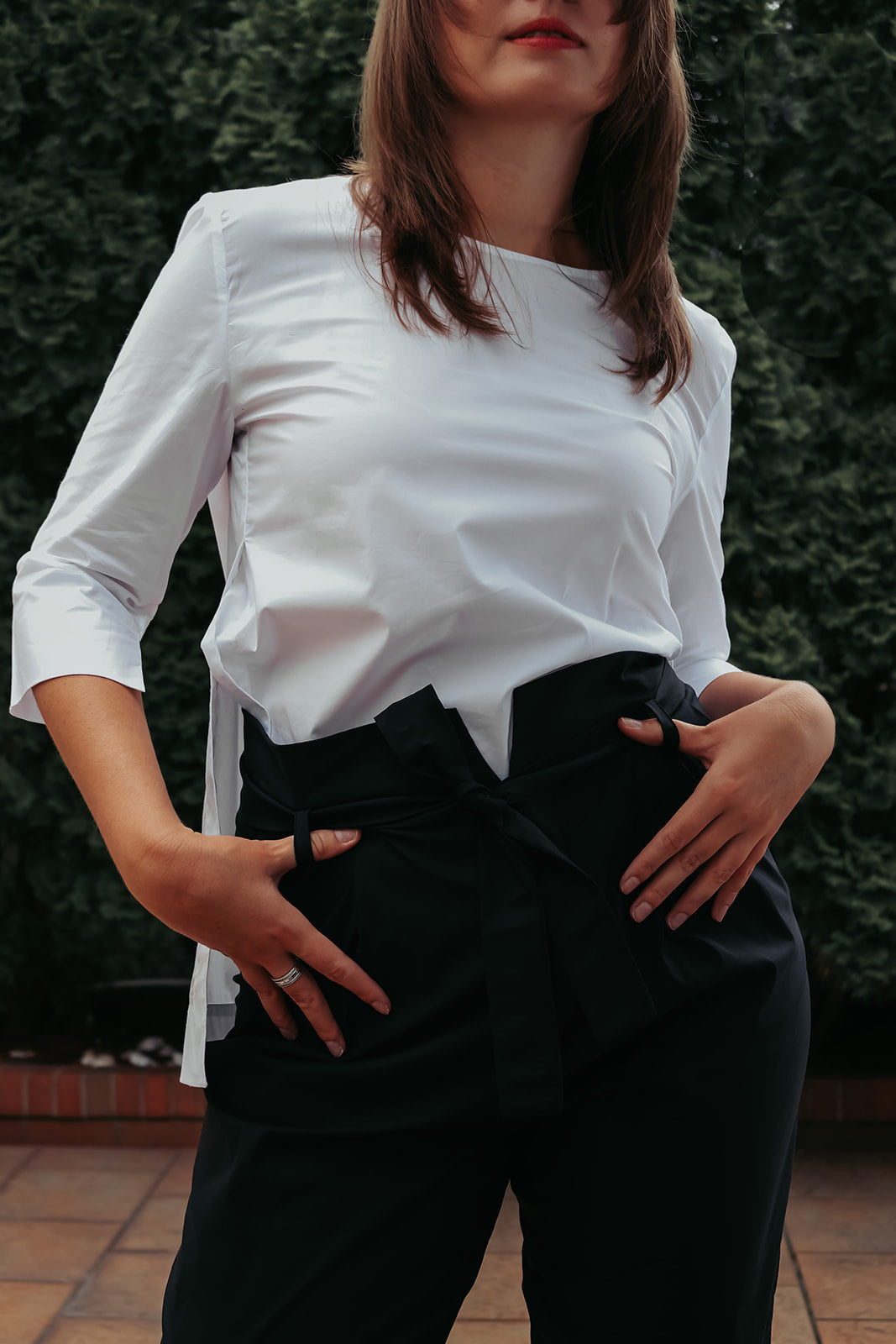 BLOUSE WITH SHORT FRONT 3/4 SLEEVE - EEBRU