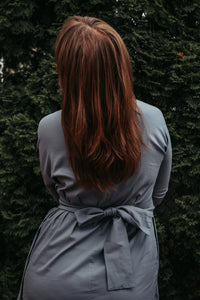 LAYERED KIMONO DRESS WITH TIE - EEBRU
