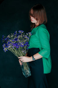 BLOUSE WITH SHORT FRONT 3/4 SLEEVE - EEBRU