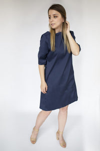 CRISP COTTON SHORT SLEEVE DRESS - EEBRU