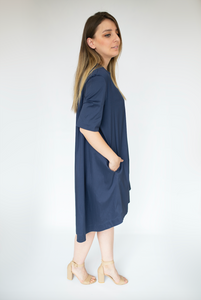 DRESS WITH PLEATED BACK - EEBRU