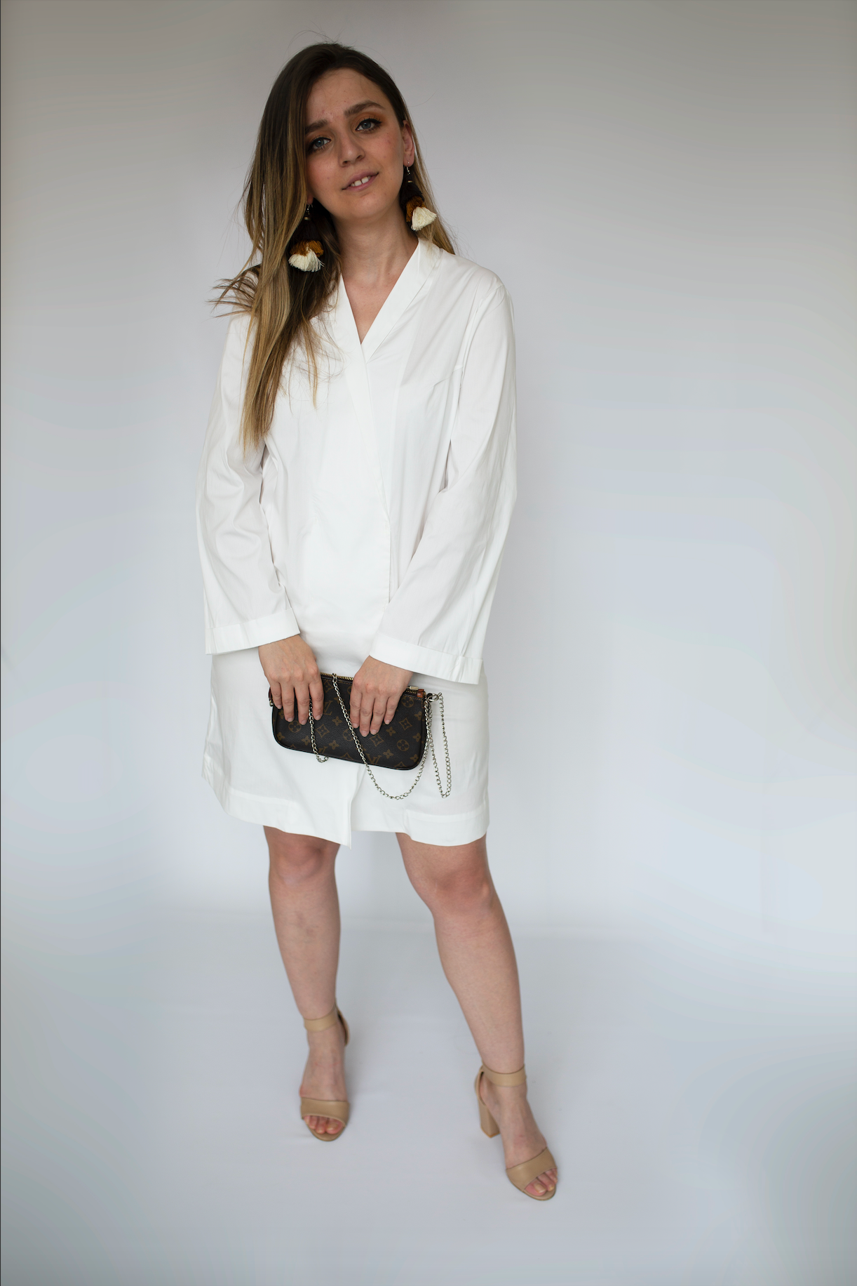 WRAPPED DRESS WIDE OPEN SLEEVES
